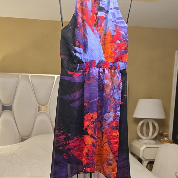 bebe High Low Dress in Purple and Pink - Picture 7 of 15